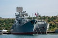 Ships of the Black Sea Fleet in the port of Sevastopol Royalty Free Stock Photo