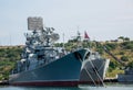 Ships of the Black Sea Fleet in the port of Sevastopol Royalty Free Stock Photo