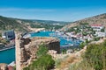 Ancient Cembalo fortress tower in Balaclava city