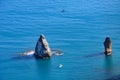 Rocky cliffs in the Black Sea at Cape Fiolent