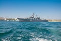 Missile Cruiser `Moskva` -cruisers in the Russian Navy of The Black Sea Fleet of the Russian Navy Royalty Free Stock Photo