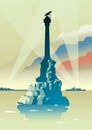 Sevastopol monument to the lost ships. Crimea. Royalty Free Stock Photo