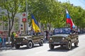 SEVASTOPOL, UKRAINE -- MAY 9: Victory Parade. Royalty Free Stock Photo