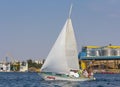 Sevastopol, Ukraine - September 02, 2011: Tourists on a water tour on a yacht