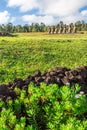 Seven Ahu Akivi Moai, which are the only Moai to face the sea. Easter Island