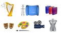 Seven arts vector illustrations Royalty Free Stock Photo