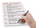 Seven basic principles about HACCP plans Hazard Analysis and Critical Control Points - Food Safety and Quality Control in food Royalty Free Stock Photo