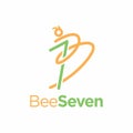 Seven Bee logo design template