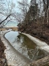 Seven Bridges Trail in Grant Park in Milwaukee, Wisconsin during winter Royalty Free Stock Photo