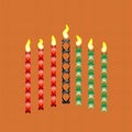 Seven Candles for Holiday of Kwanzaa