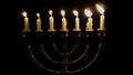 Seven candles in menorah