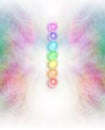 Seven Chakras in subtle energy field background