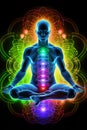 The seven chakras of yoga meditation. Kundalini Energy.