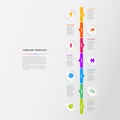 Seven circle vertical steps simple timeline process infographic