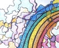 Seven-color rainbow, abstract fantasy, neuro art