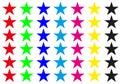 Seven color star. Vector illustration. Light background.