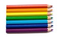 Seven colored pencils