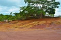 Seven-colored sands near Chamarel village, on Mauritius island