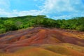 Seven-colored sands near Chamarel village, on Mauritius island