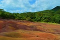 Seven-colored sands near Chamarel village, on Mauritius island