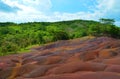 Seven-colored sands near Chamarel village, on Mauritius island