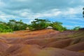 Seven-colored sands near Chamarel village, on Mauritius island