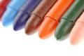 Seven Colored Wax Crayons Royalty Free Stock Photo