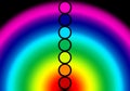 The seven colors of chakras , colors and energy of the human aura as a rainbow Royalty Free Stock Photo