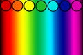 Seven colors of chakras, colors and energy of the human aura in the form of parallel lines