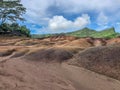 Seven Coloured Earth on Chamarel, Mauritius island Royalty Free Stock Photo