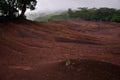 Seven coloured Earths Geo Park on Mauritius with tourists Royalty Free Stock Photo