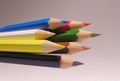 Seven crayons Royalty Free Stock Photo