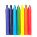 Seven Crayons isolated Royalty Free Stock Photo