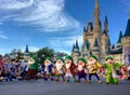 Seven dwarfs performancing at Walt Disney World Christmas party