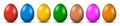 Seven Easter eggs, collection of colored eggs, Easter symbol -