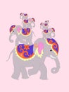 Seven elephants for happiness and good luck.