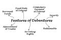 Features of Debentures Royalty Free Stock Photo