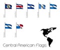 Seven Flags of Central America Royalty Free Stock Photo