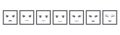 Seven Gray Faces Feedback/Mood. Iconic illustration of satisfaction level. Range to assess the emotions of your content. User expe Royalty Free Stock Photo