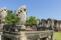 Seven Headed Naga Sculptures at the Entrance of Phimai Historical Park in Nakhon Ratchasima, Thailand Royalty Free Stock Photo