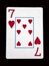 Seven of hearts card with clipping path