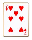 Seven Hearts Isolated Playing Card