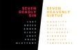 Seven Heavenly Virtue and Deadly Sin. simple and minimalist Royalty Free Stock Photo