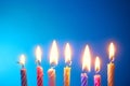 Seven Holiday candles Royalty Free Stock Photo