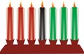 Seven kwanzaa candles in vector