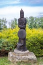 Seven leader memorial park in Bodrogkeresztur, Hungary. Two meter high wooden sculptures of Hungarian heroes