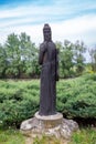 Seven leader memorial park in Bodrogkeresztur, Hungary. Two meter high wooden sculptures of Hungarian heroes