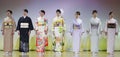 Seven lovely Japanese women wearing japanese kimono