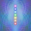 The Seven Major Chakras blue matrix background Royalty Free Stock Photo