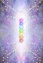 Seven Major Chakras and spiral energy field Royalty Free Stock Photo